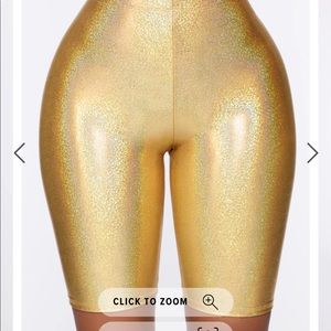 Gold biker shorts